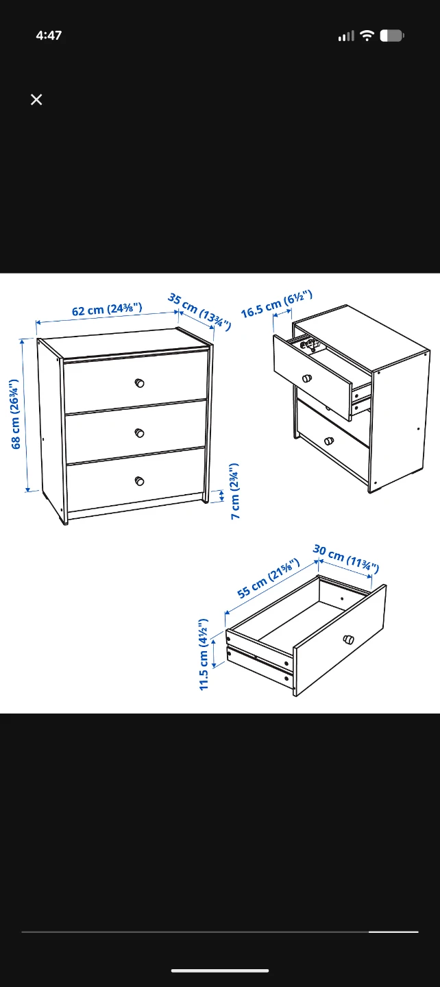 Pine 3-Drawer Dresser