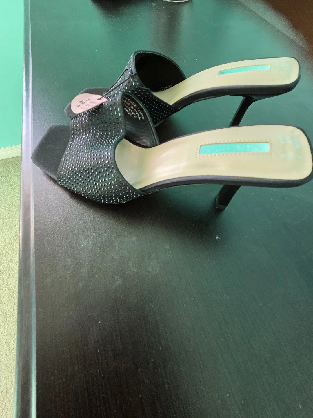 Black Studded Mule Heels - Size 7 UK/9 US - photo 3