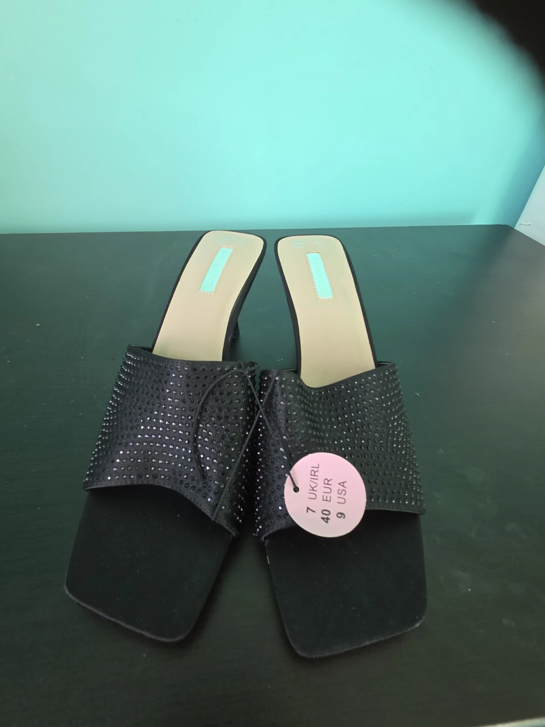 Black Studded Mule Heels - Size 7 UK/9 US - photo 5
