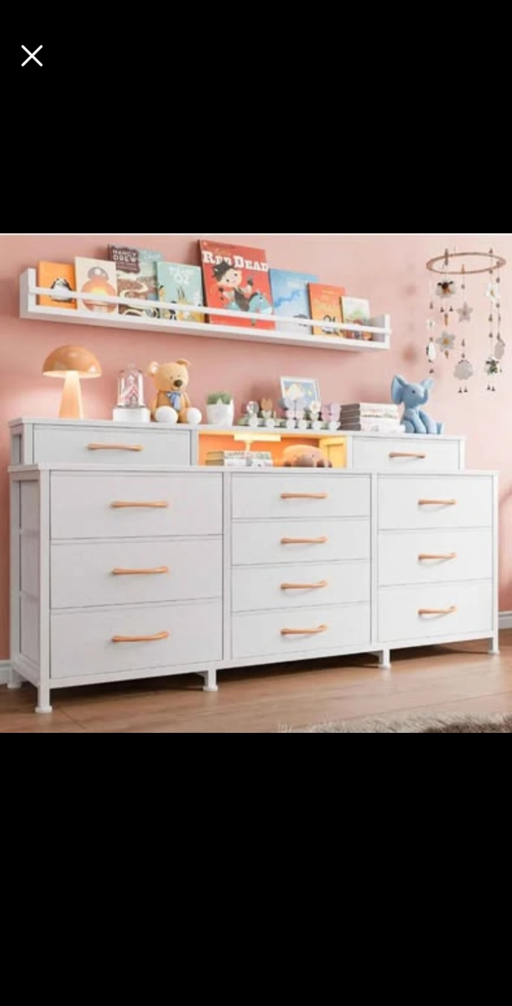 White Dresser with RGB LED Strip Lights