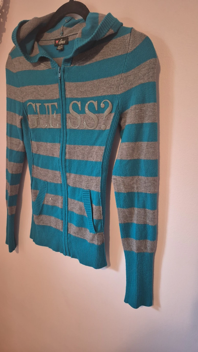 Guess Striped Zip-Up Hoodie XS/TP - photo 2