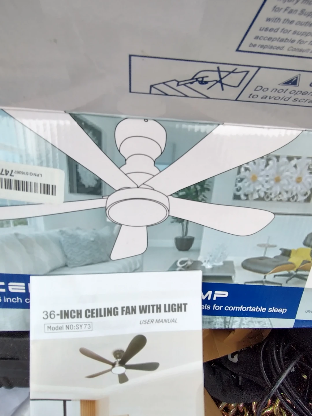 36-Inch Ceiling Fan with Light