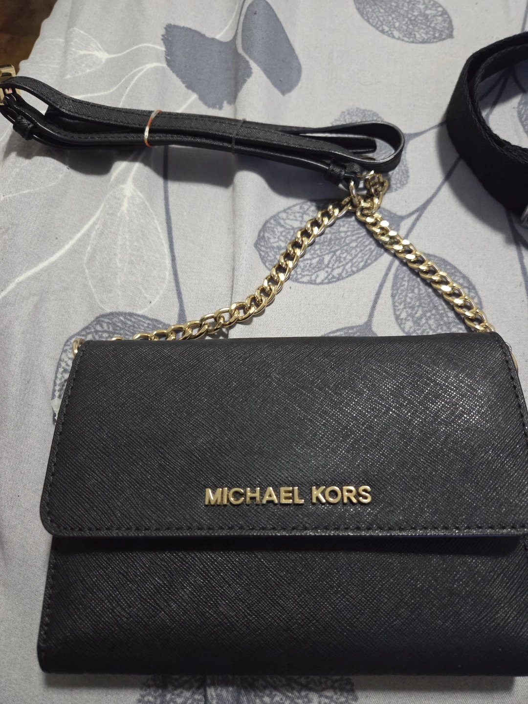 Michael Kors Black Saffiano Leather Wallet Crossbody Bag