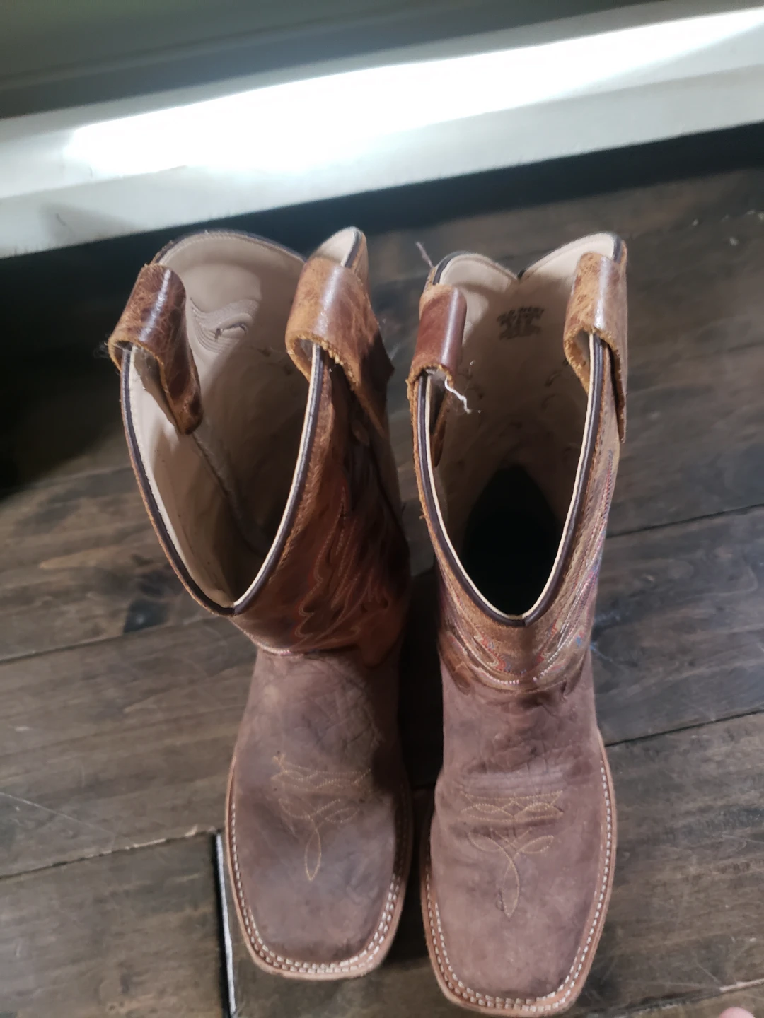 Old West Square Toe Cowboy Boots Size 5.0-D