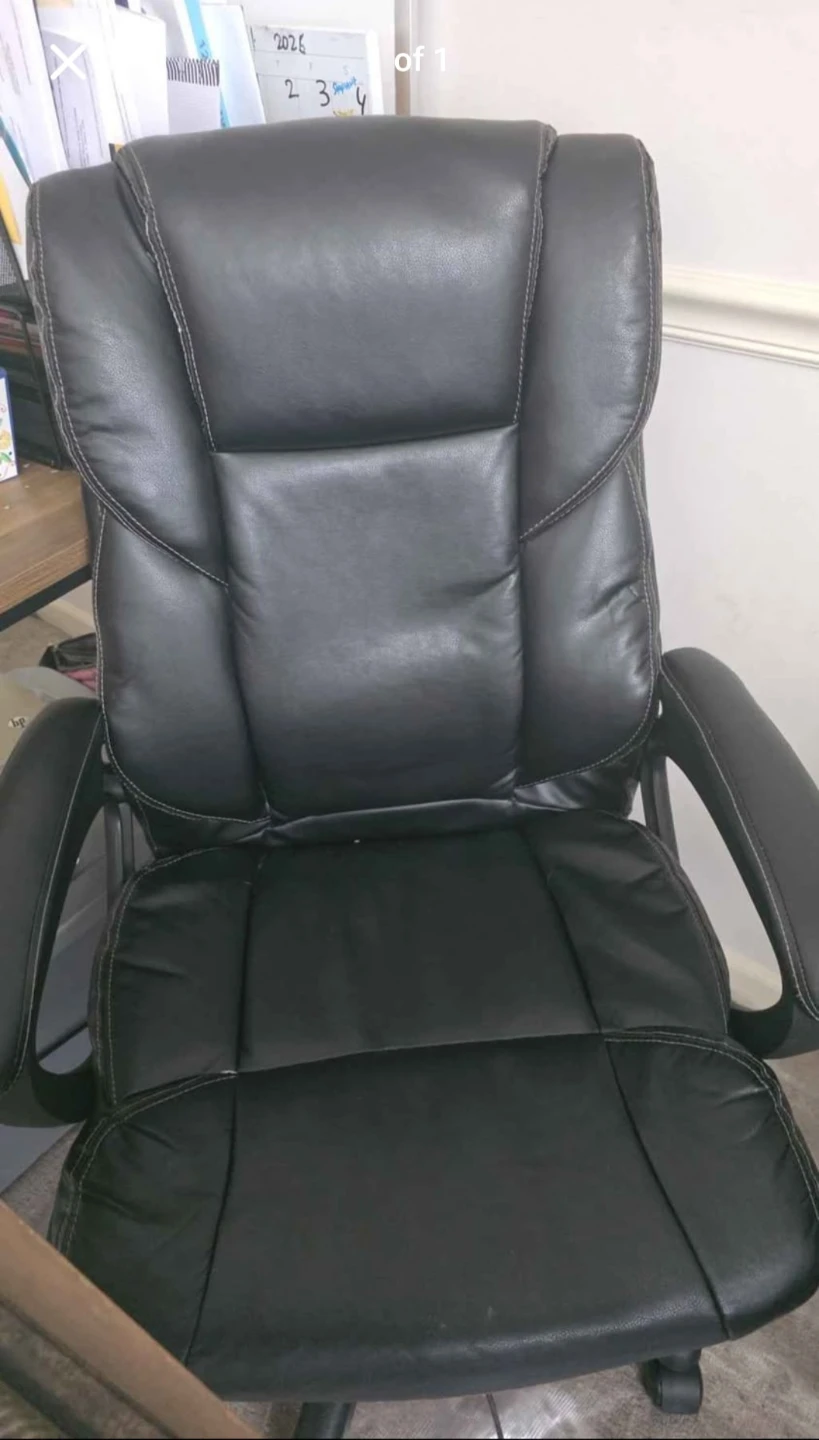 Black Faux Leather Office Chair