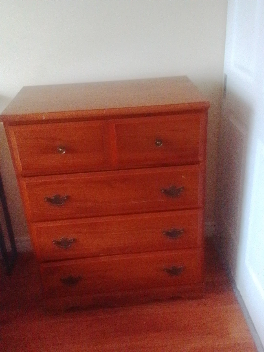 Orange Wood Dresser - 4 Drawers