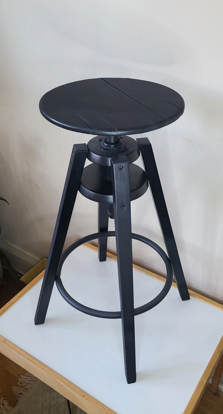 Black Adjustable Bar Stool IKEA Dalfred - photo 3