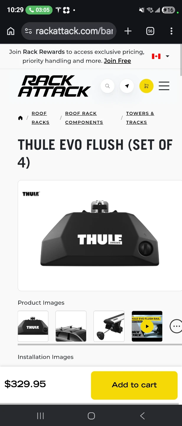 Thule Evo Flush Rail (Set of 4)