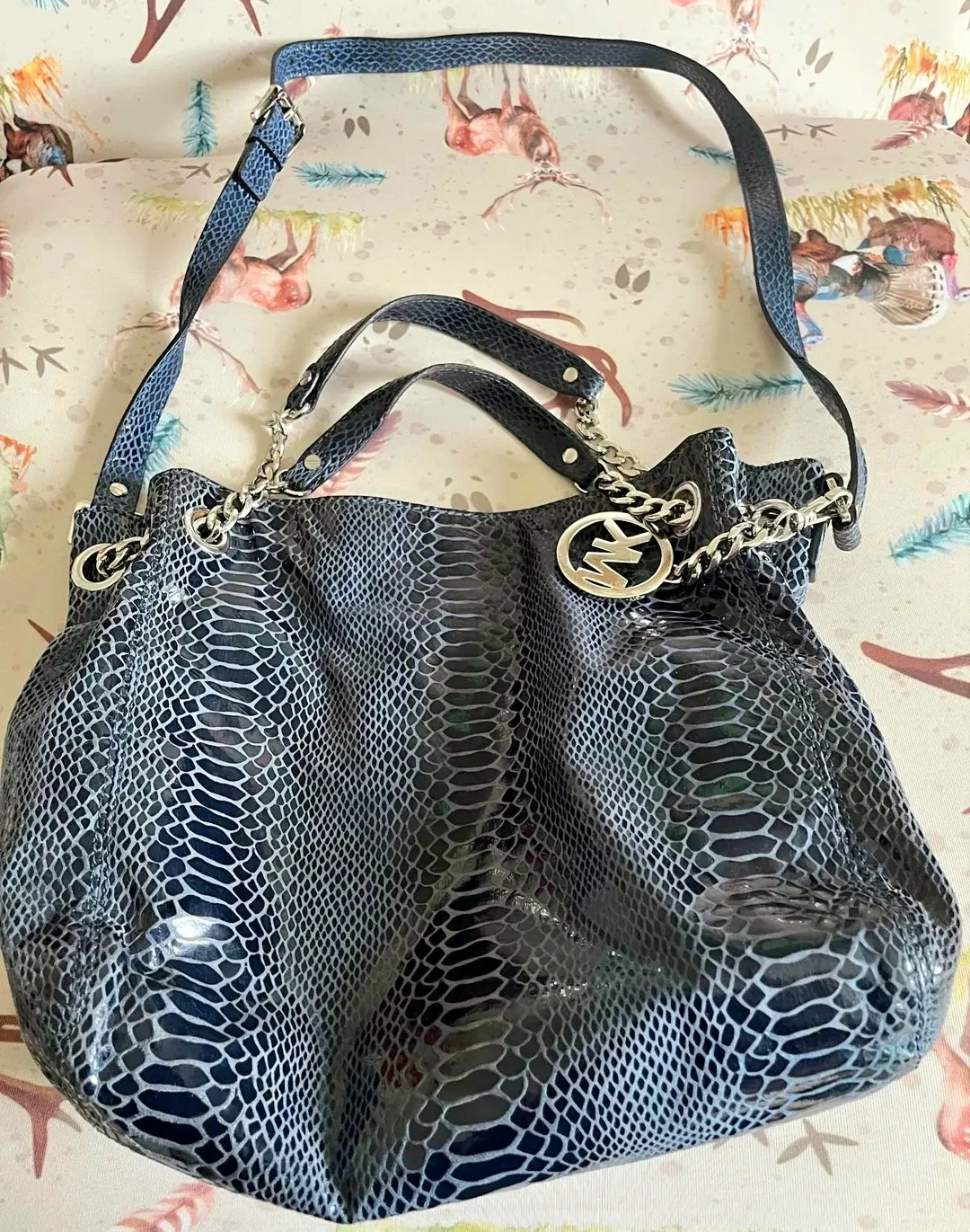 Michael Kors Blue Snakeskin Handbag - photo 3