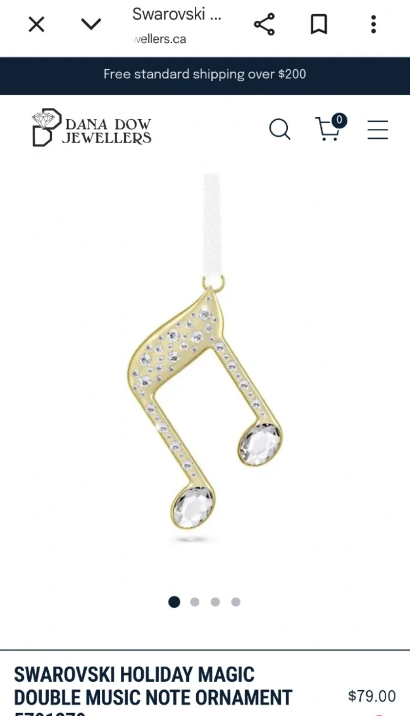 Swarovski Holiday Magic Double Music Note Ornament - photo 2