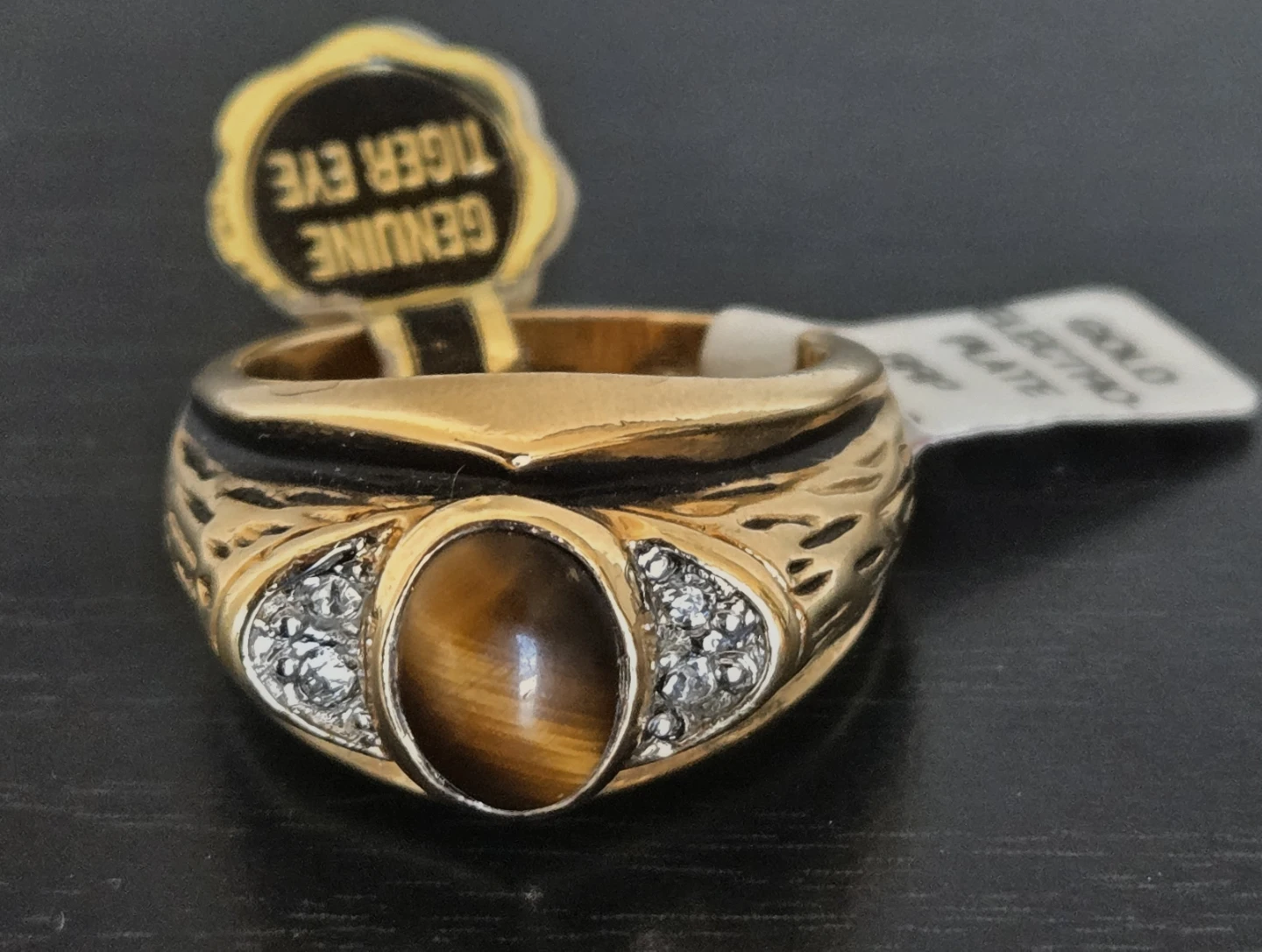 Men's Tiger Eye Ring-Gold Plated, NEW With Tags (Size 9) - photo 4