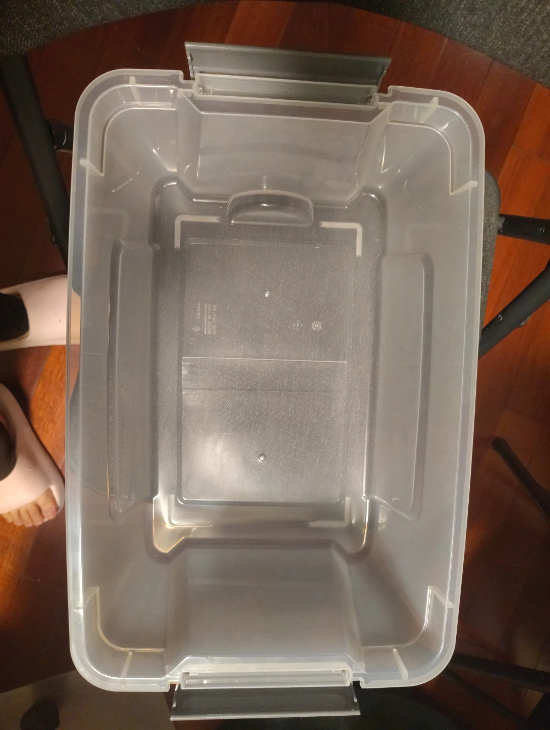 6 Clear Storage Bin with Blue Lid - photo 2