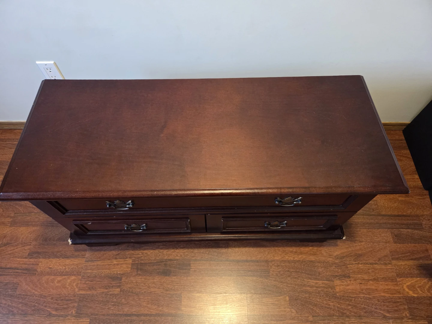 Dark Wood Cedar Chest with Drawers - photo 3