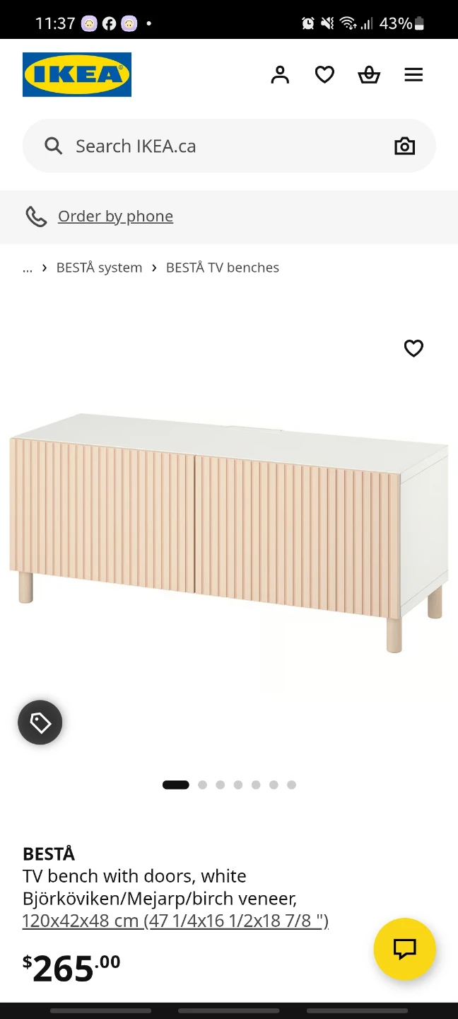 IKEA BESTA TV Bench - White/Birch Veneer - photo 2