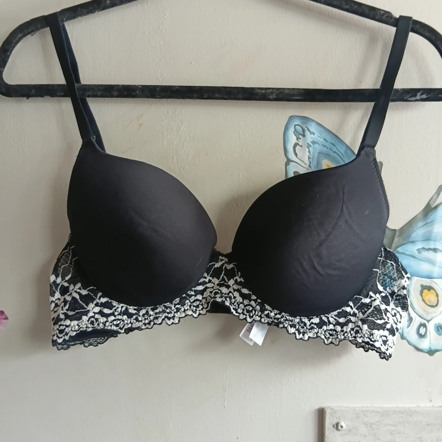 Black Lace Trim Push-Up Bra