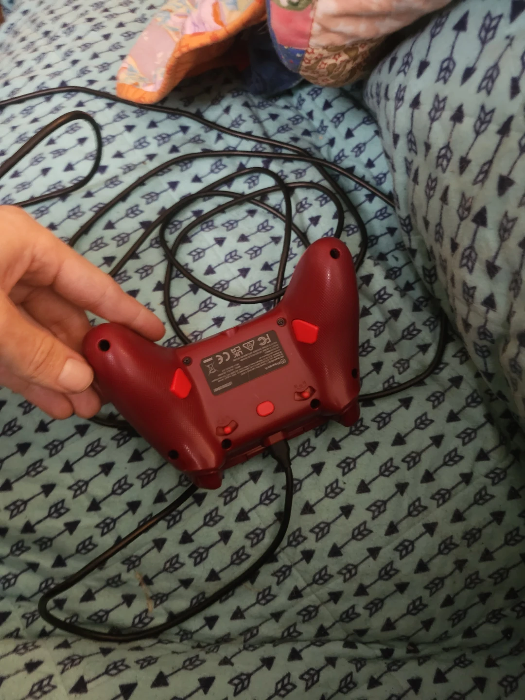 Red Wired Game Controller - photo 2