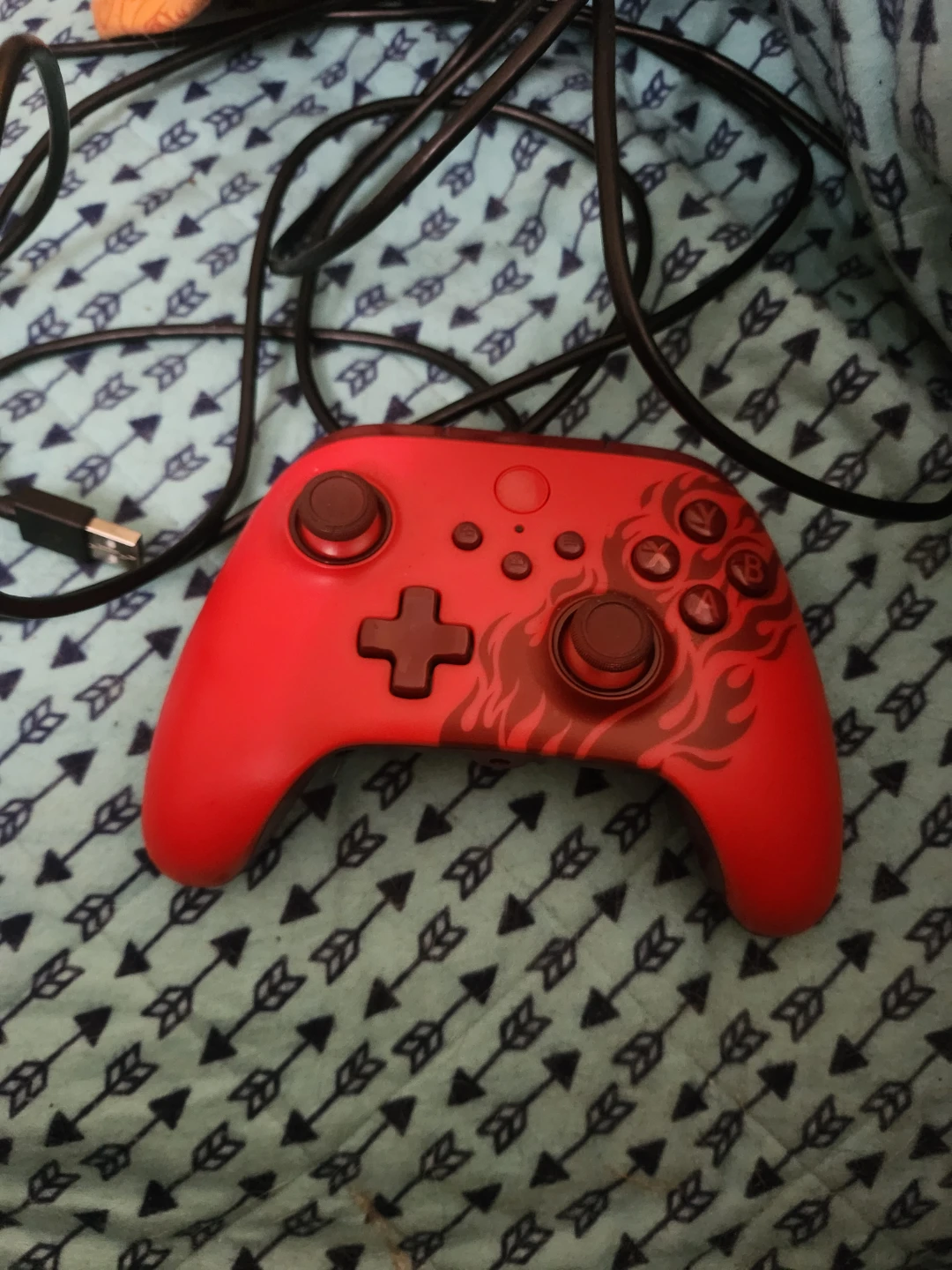 Red Wired Game Controller - photo 3