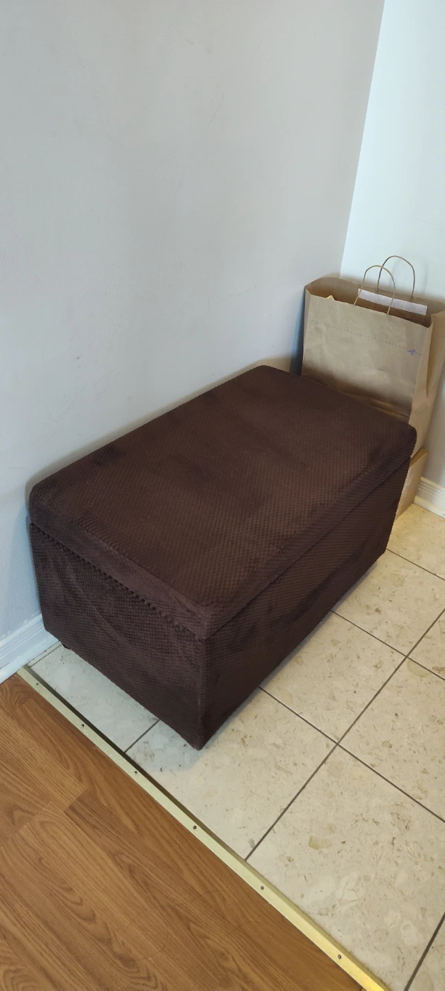 Brown Storage Ottoman Bench
