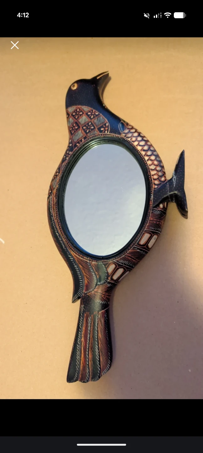 Handheld Decorative Mirror - Bird Design