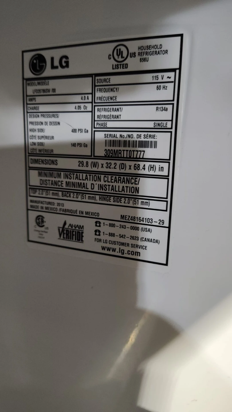 LG French Door Refrigerator LFD20786SW - photo 4