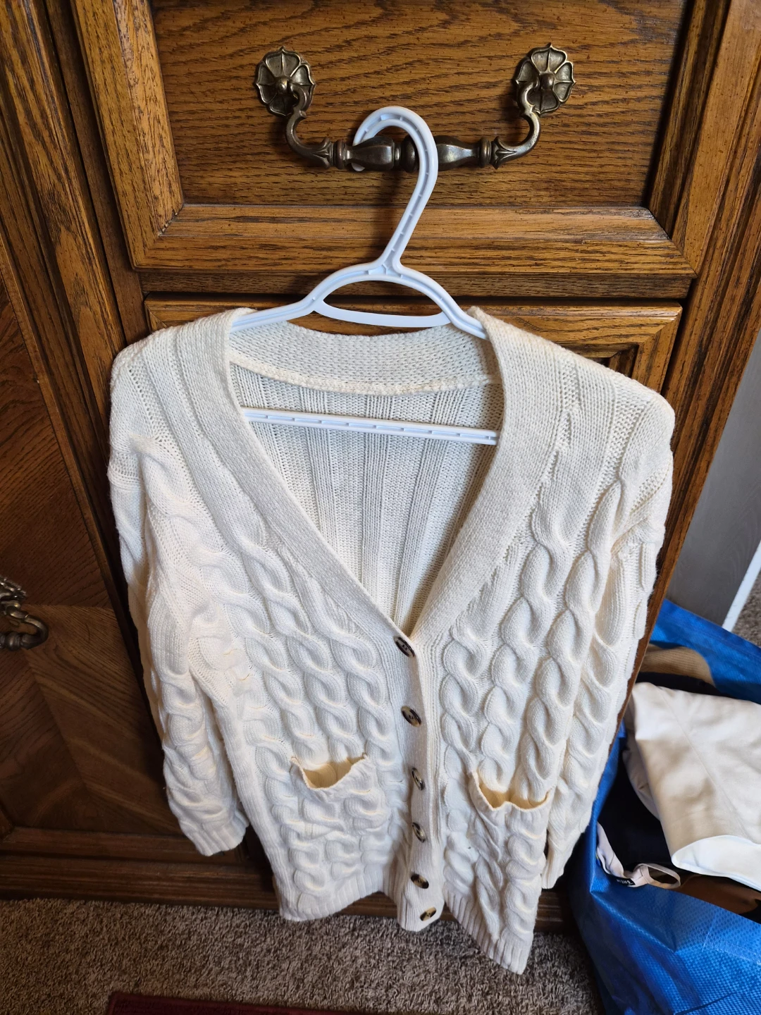 Cream Cable Knit Cardigan