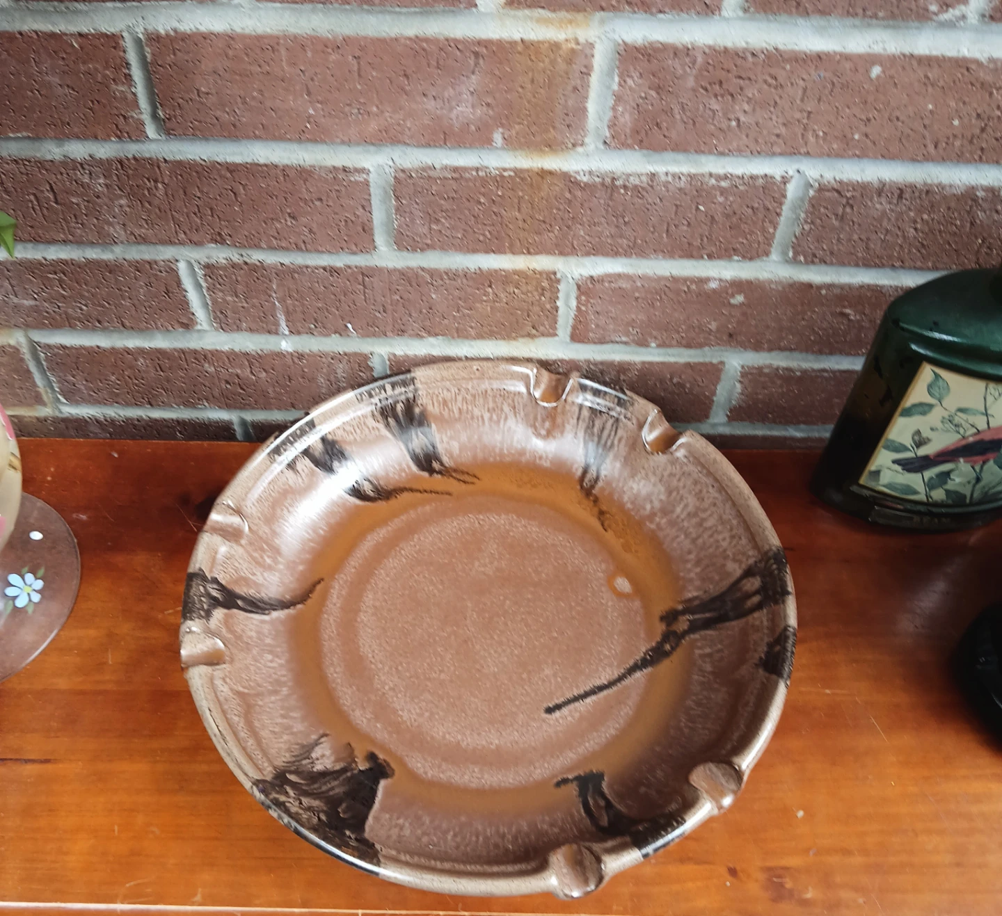 Large 12" Vintage blue mountain pottery ashtray