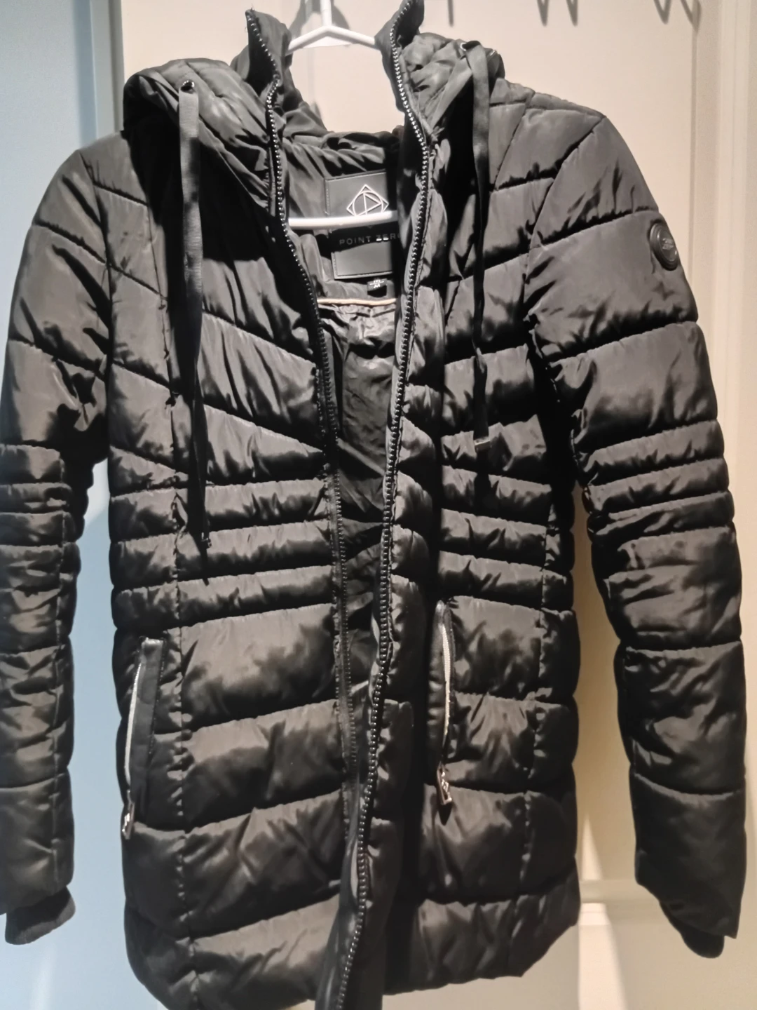Point Zero Black Puffer Jacket with Hood