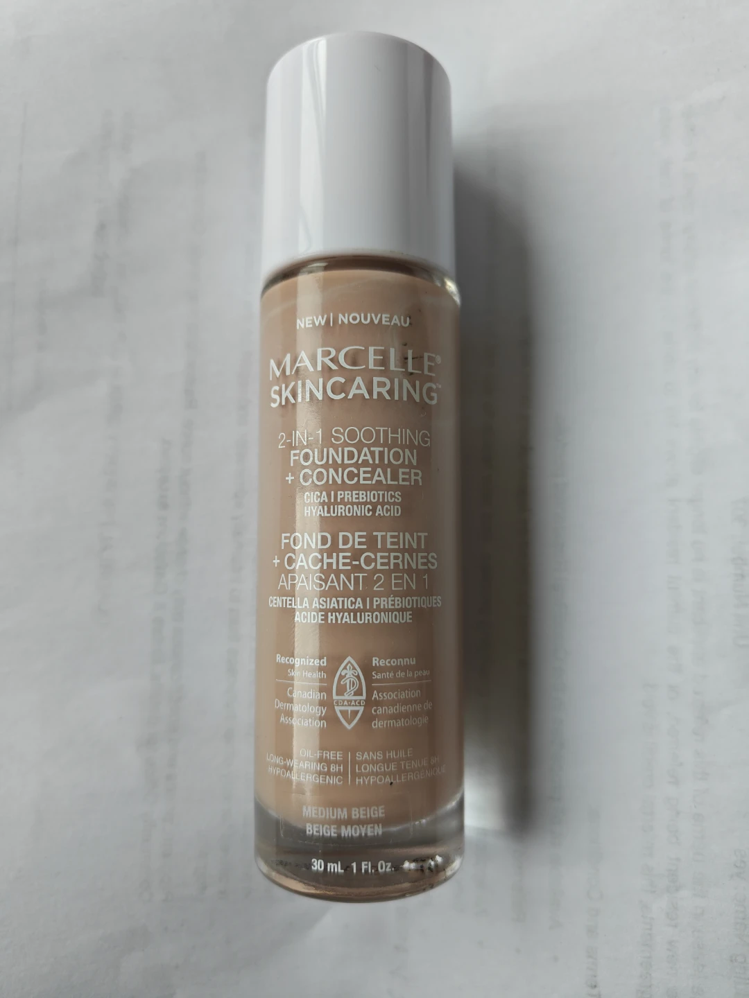 Marcelle Skincare 2-in-1 Foundation + Concealer, Medium Beige