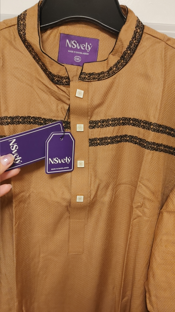 NSVely Men's Kameez Brown XXL New - photo 5