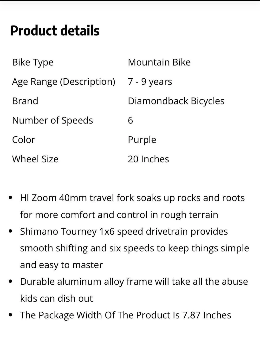 Diamondback LUSTRE 20" Mountain Bike - Purple - photo 2