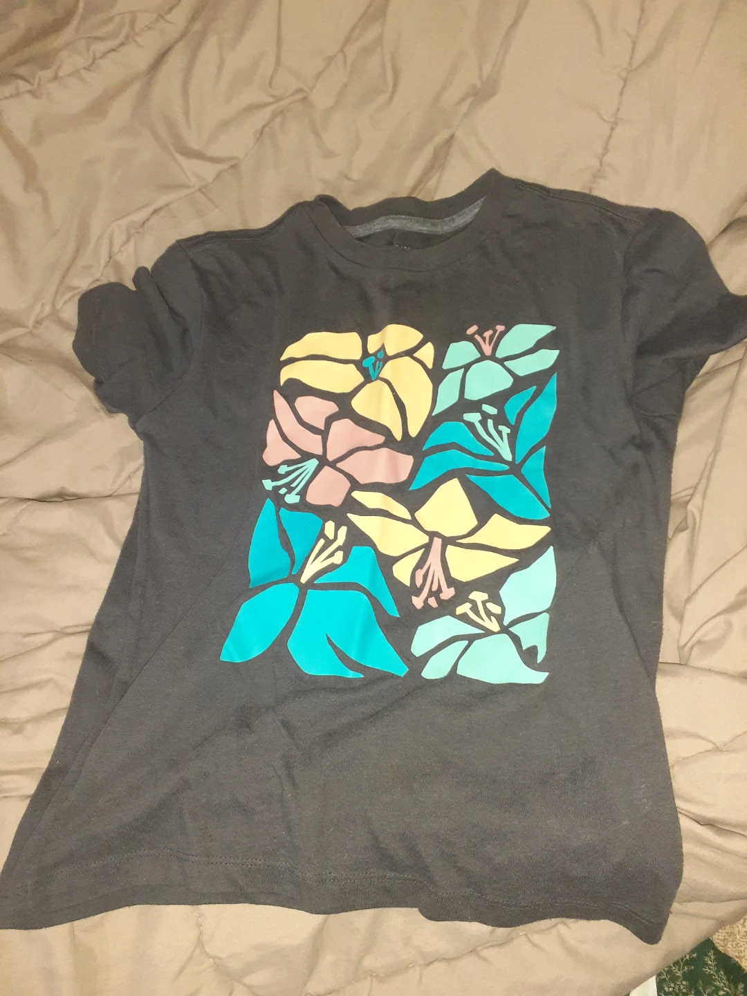 Old Navy Grey Floral T-Shirt Size M (8)