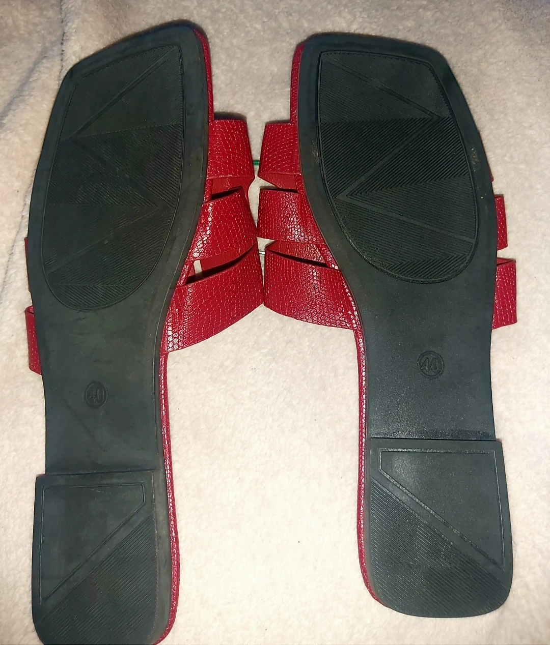 Red H-Strap Slide Sandals Size 40 - photo 2