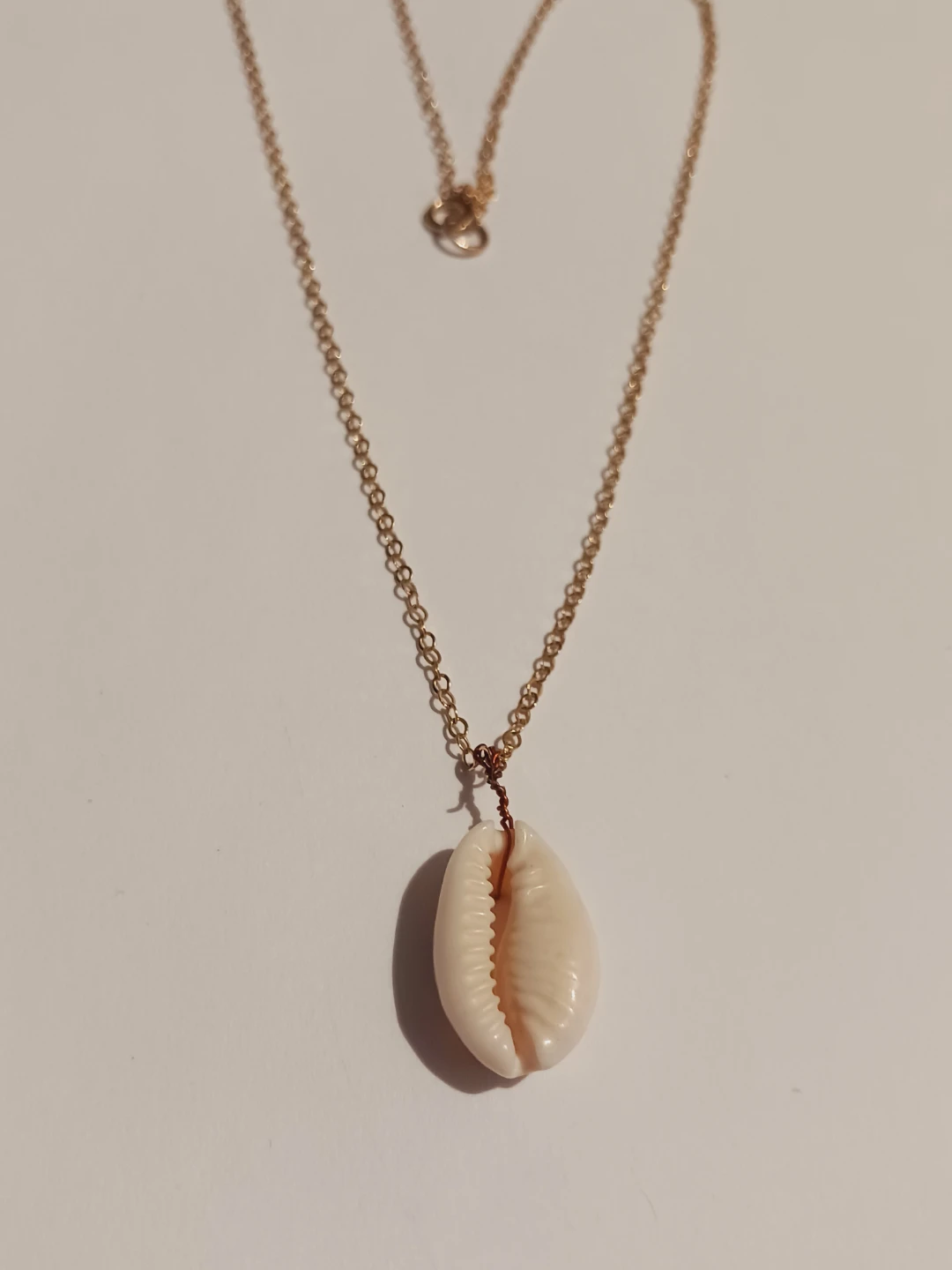 14K Gold Filled  Stamped Cowrie Shell Pendant Necklace - photo 2