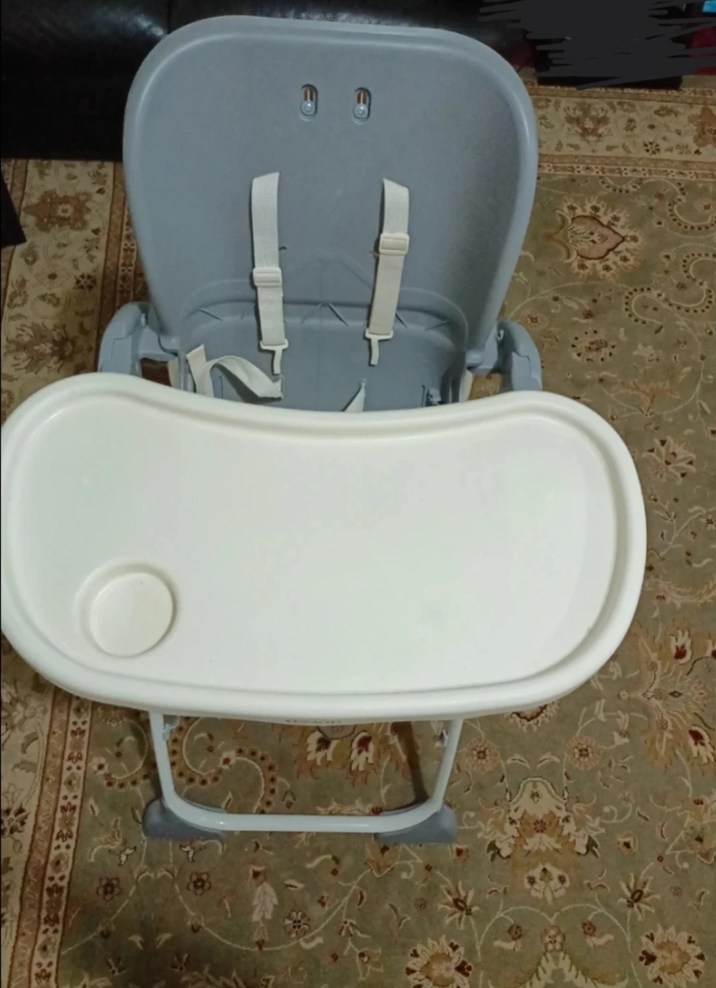 Gray Baby High Chair with Tray