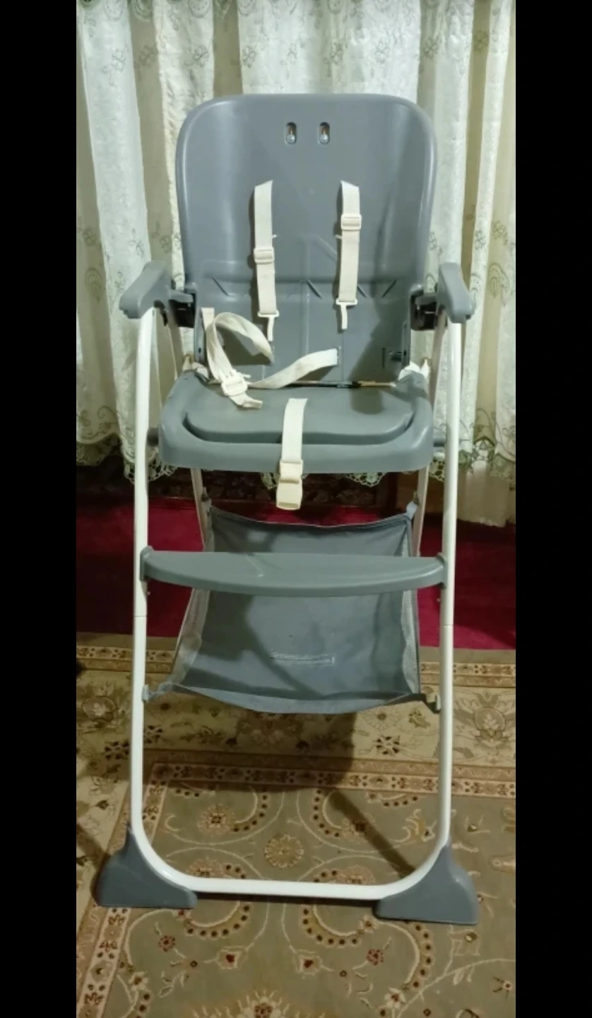 Gray Baby High Chair with Tray - photo 2