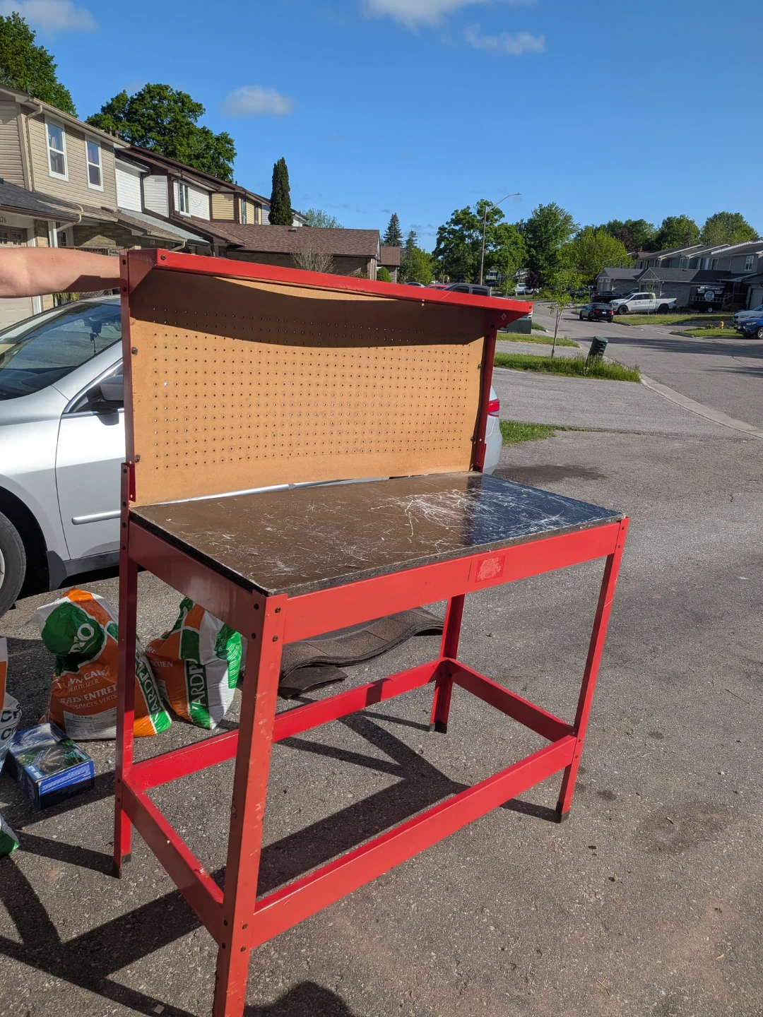 Workbench with Pegboard Back