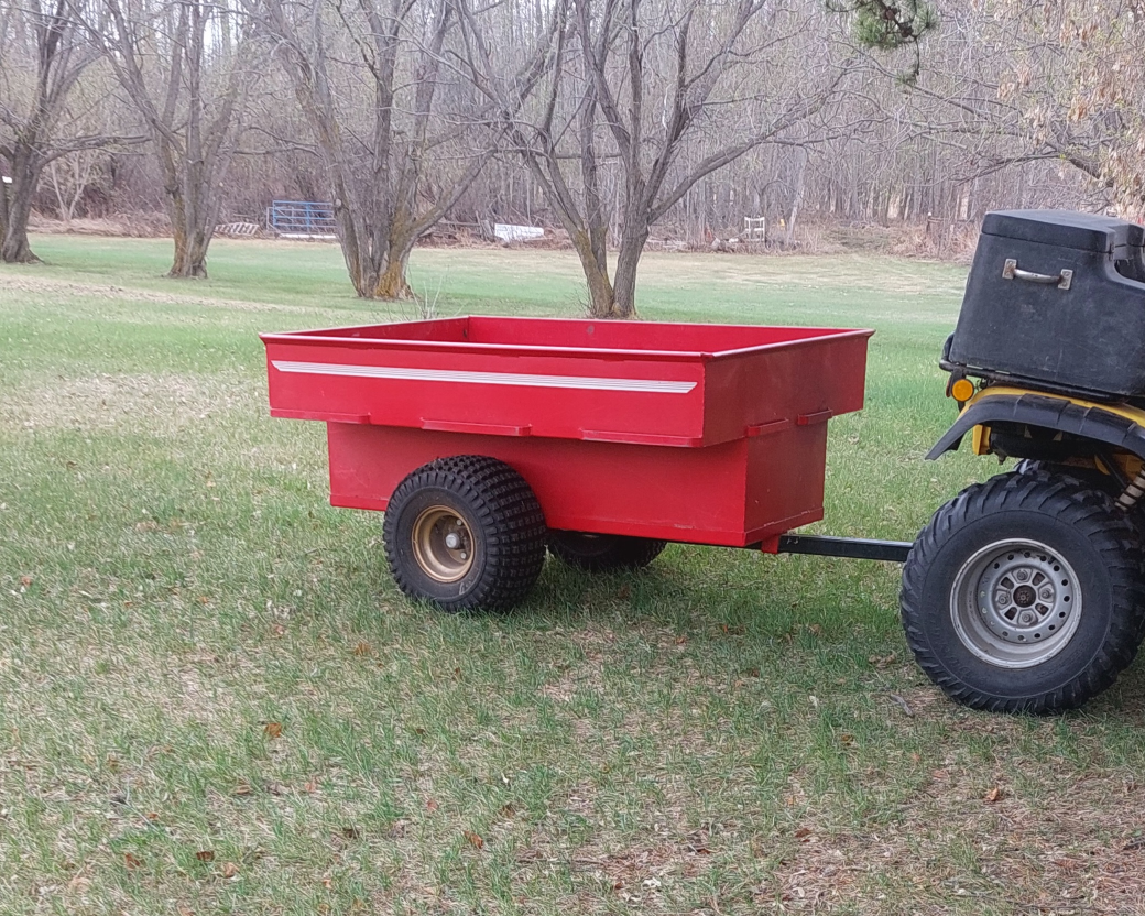 Red Tub Trailer with canvus waterproof Cover