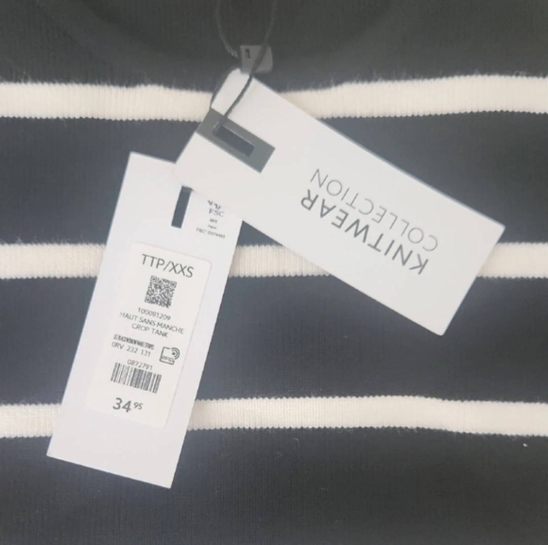 Dynamite Black & White Striped Knit Tank Top XXS - photo 4