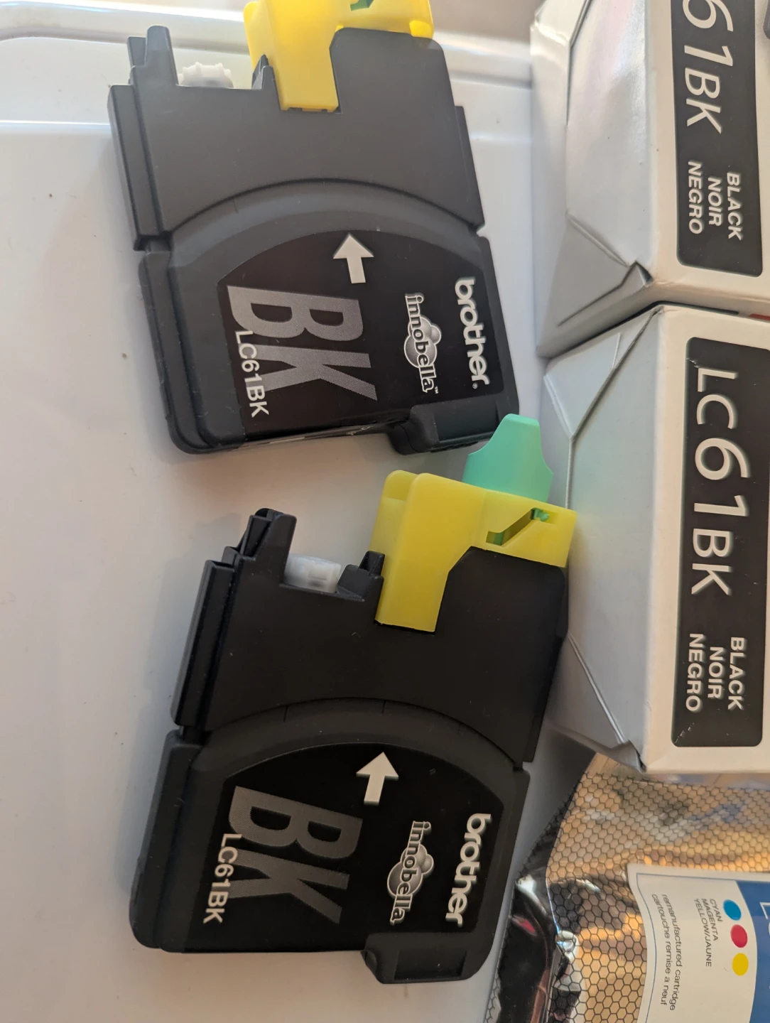 Group of Brother LC61BK Black Ink and LC-61 Colour Cartridges.