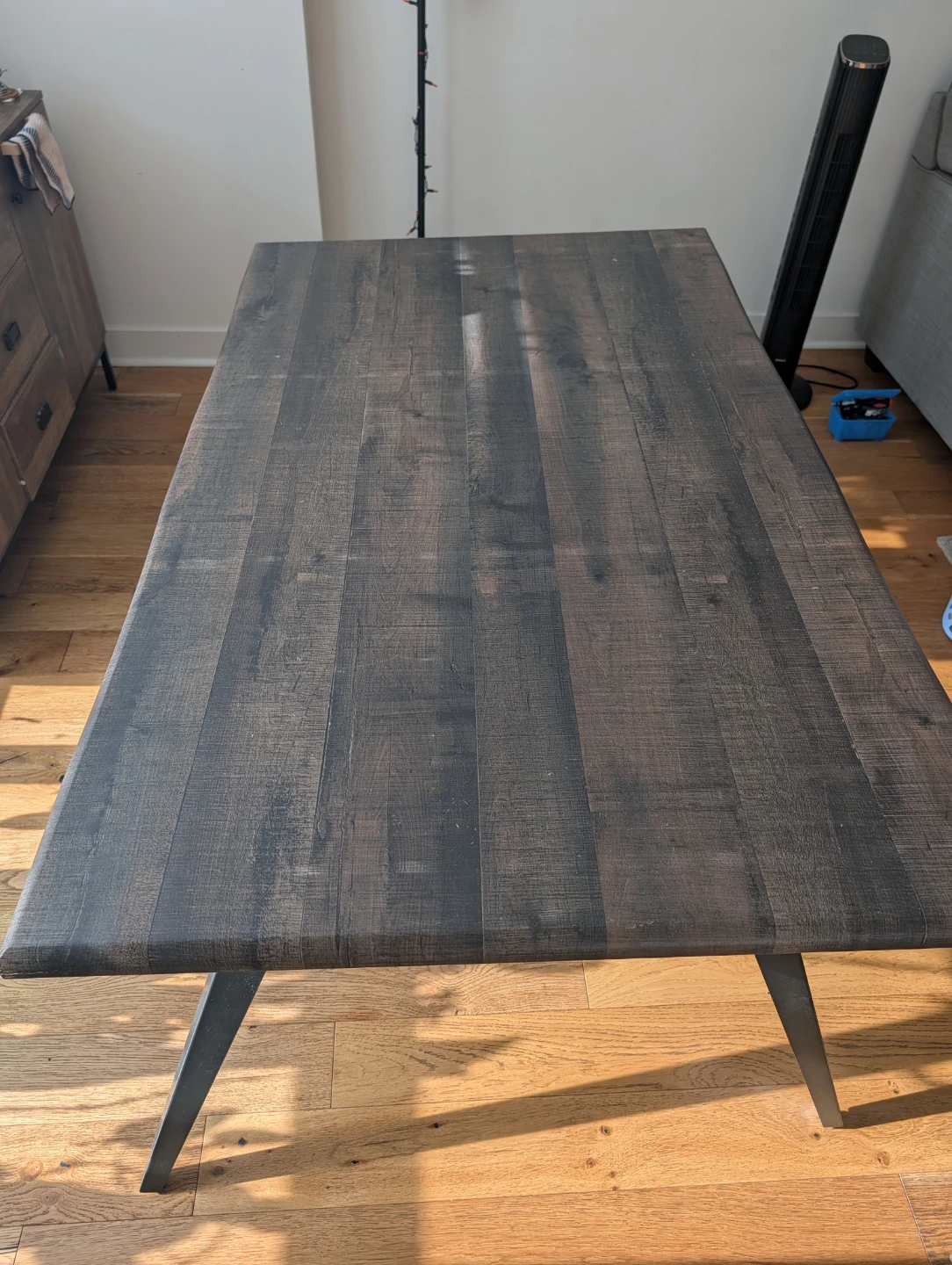 Rustic Wood Dining Table with Metal Legs