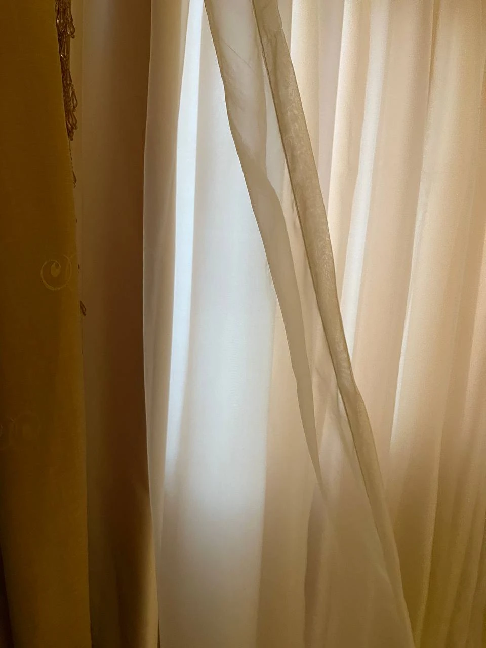 Traditional Gold Ornate and Sheer Curtains - photo 2