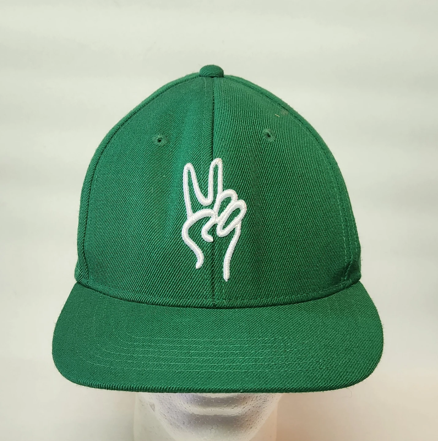 Green Embroidered Peace Sign Hat