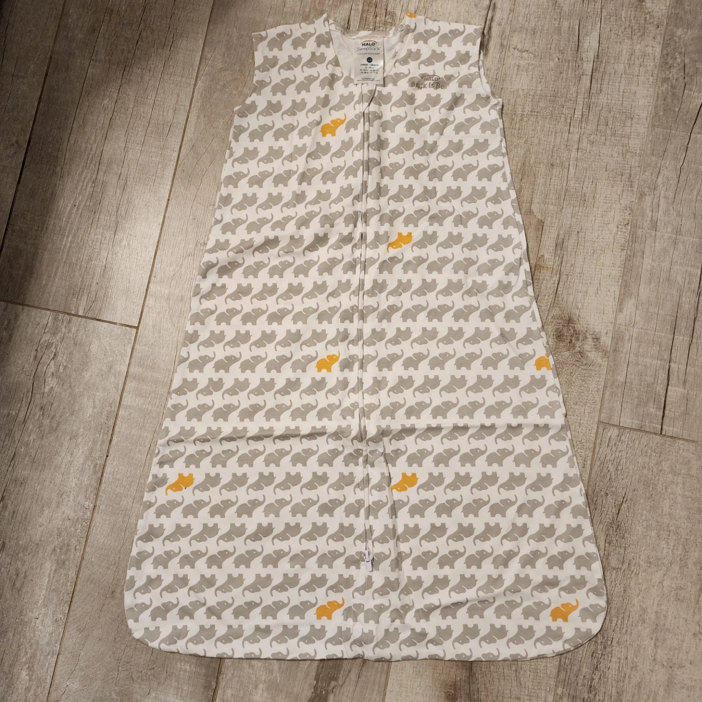 New HALO SleepSack Wearable Blanket - Large, Elephant Graphics