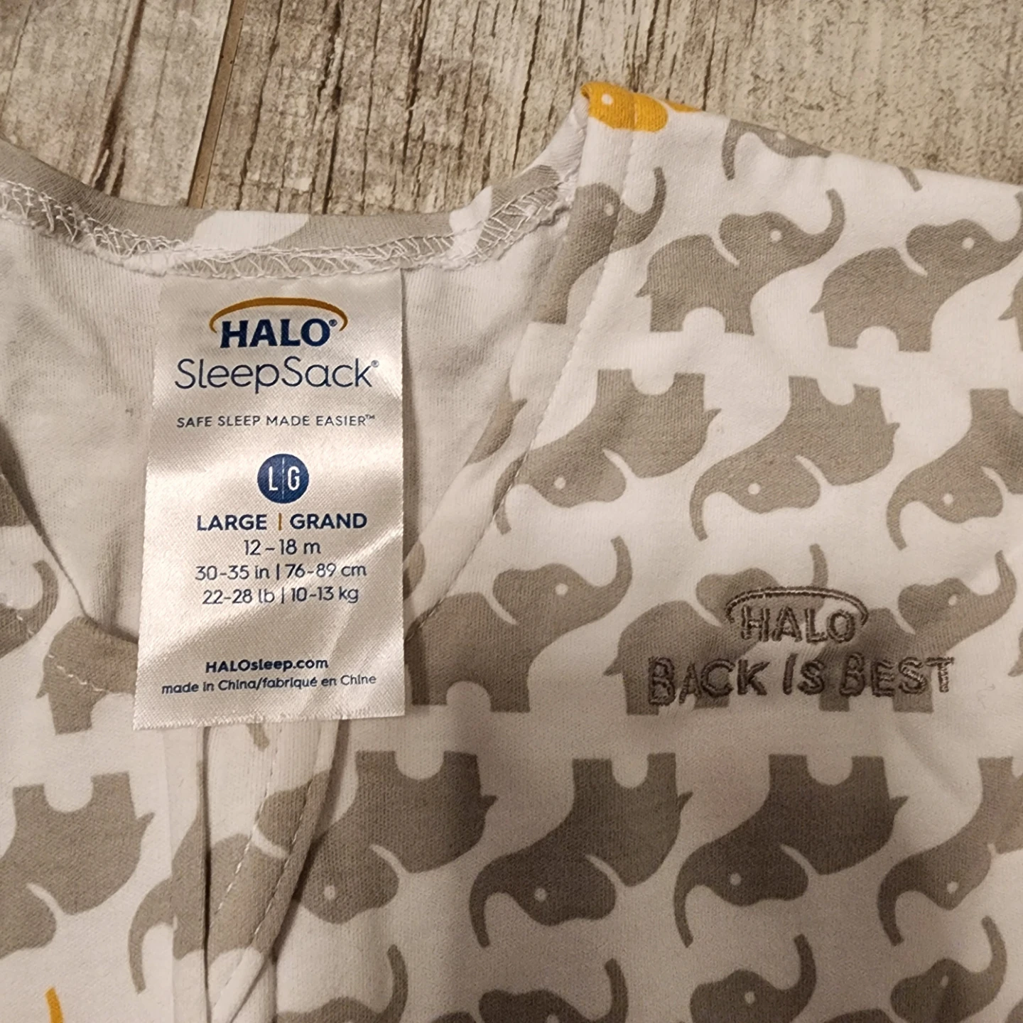 New HALO SleepSack Wearable Blanket - Large, Elephant Graphics - photo 2