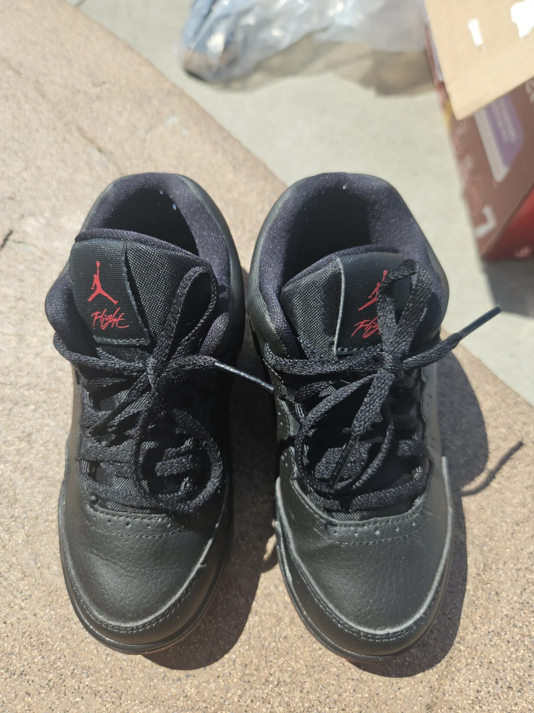 Kids Jordan Flight Black Red Sneakers