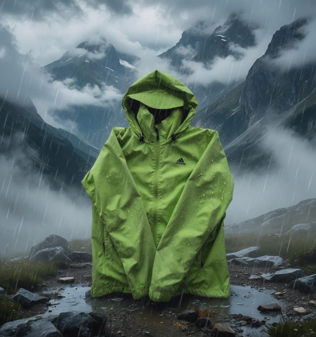 Adidas Windbreaker / Rain Jacket - Lime Green