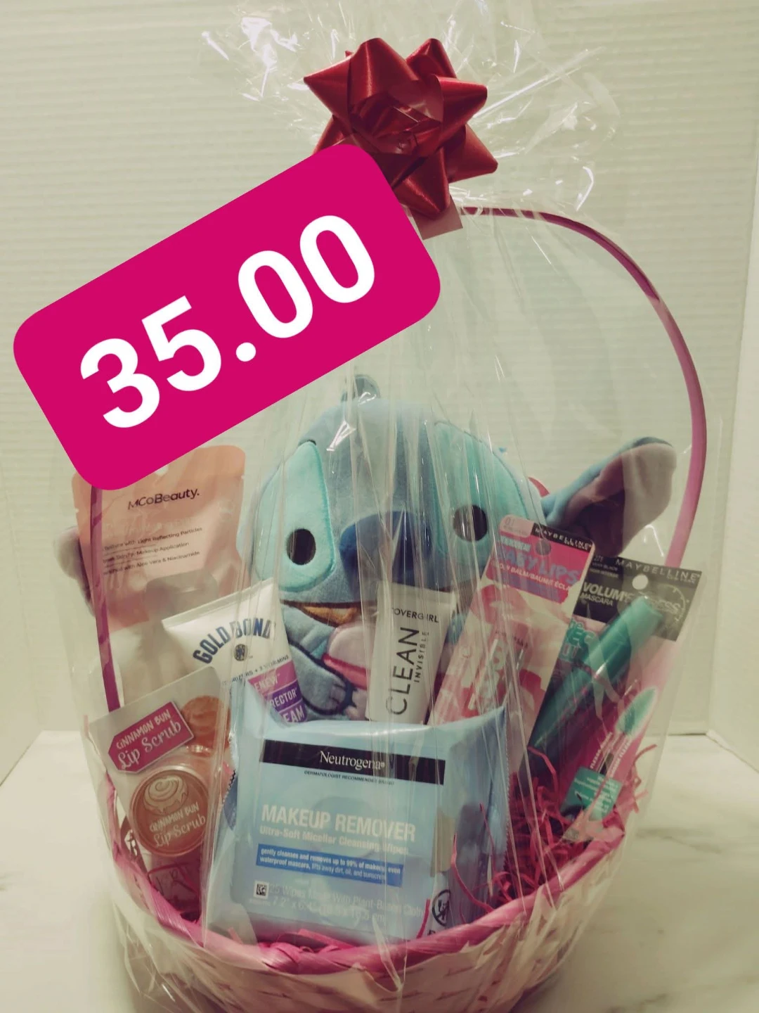 Disney Stitch Plush & Makeup Gift Basket