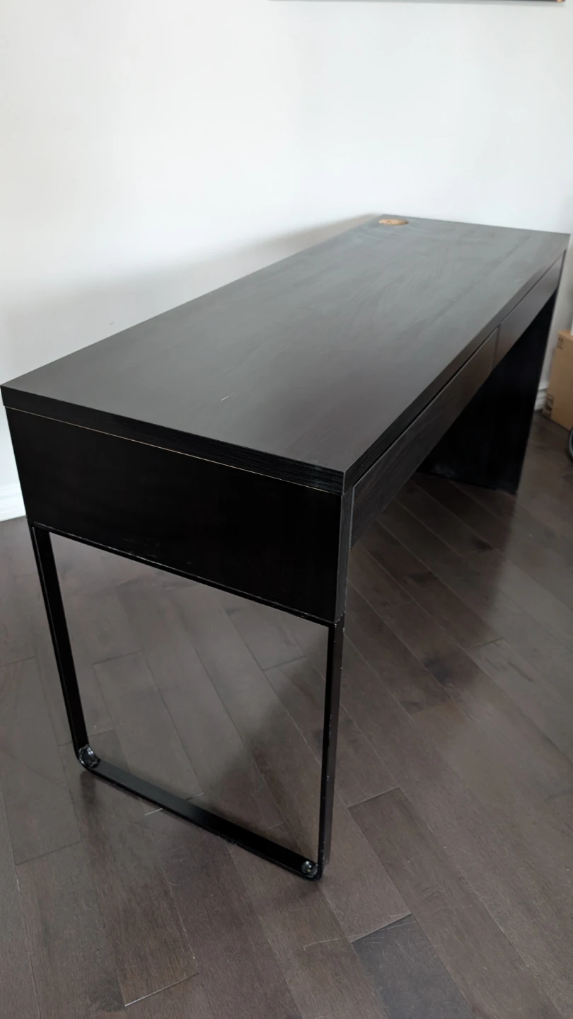 IKEA MICKE Black Desk with Two Drawers | Used - photo 2
