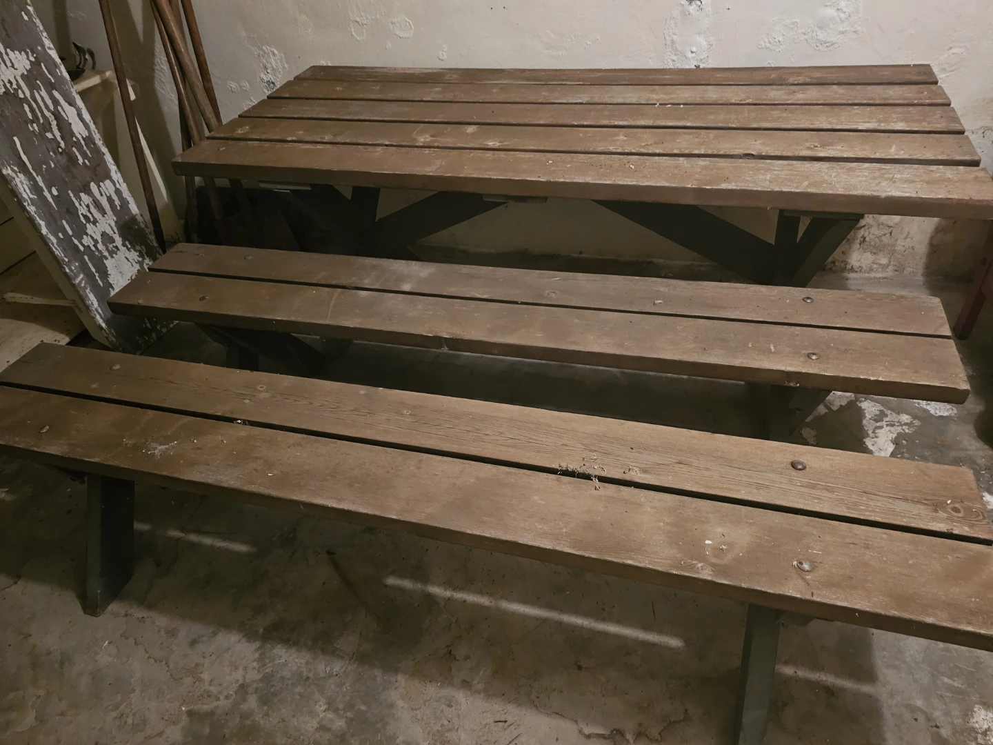 Wooden Picnic Table with Benches - photo 2