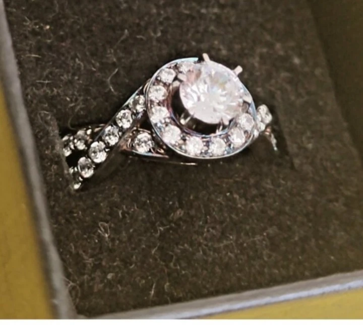 Sterling Silver CZ Engagement Ring - photo 2